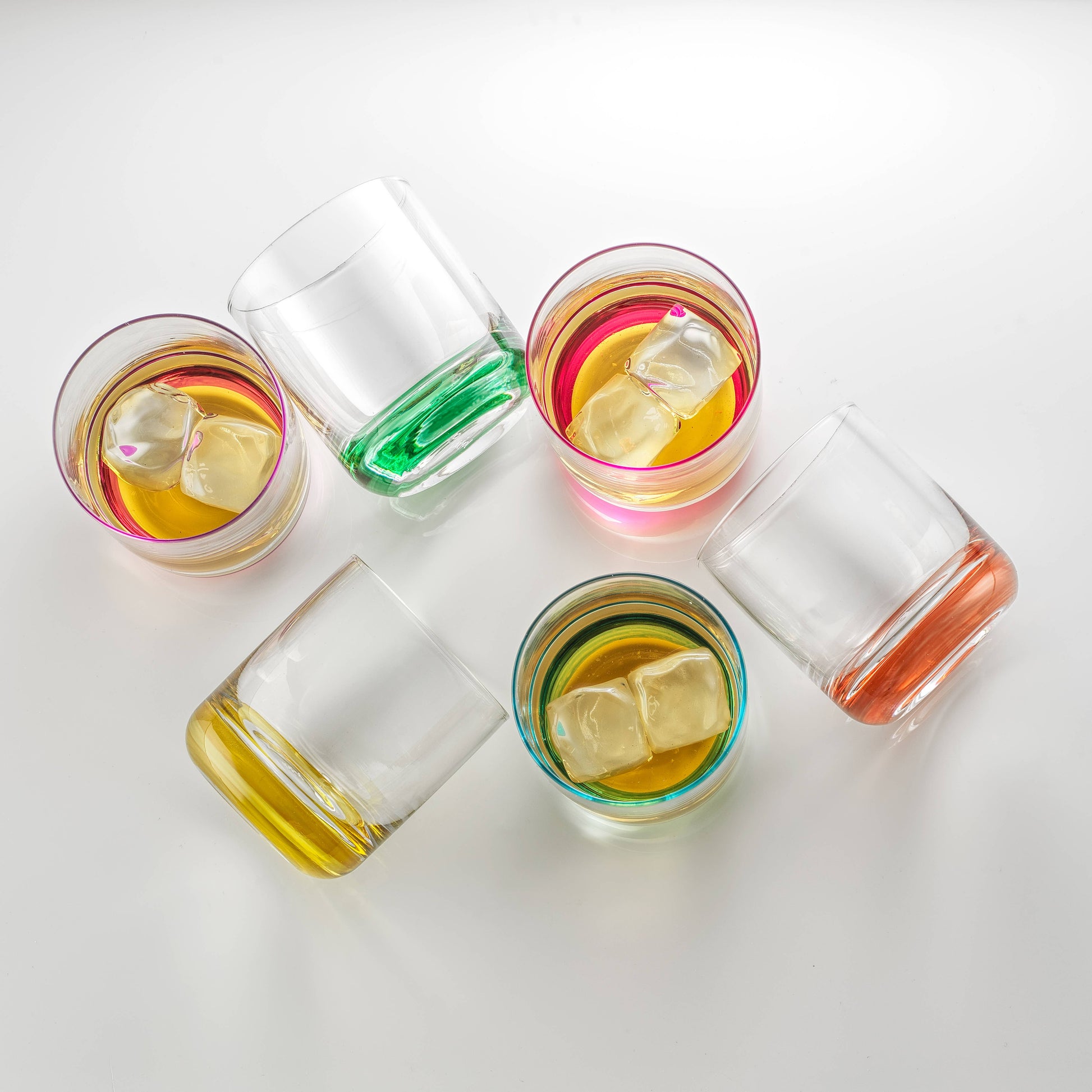 JoyJolt - Hue Colored Whiskey Tumbler Glasses, Set of 6 - Especially Kitchens