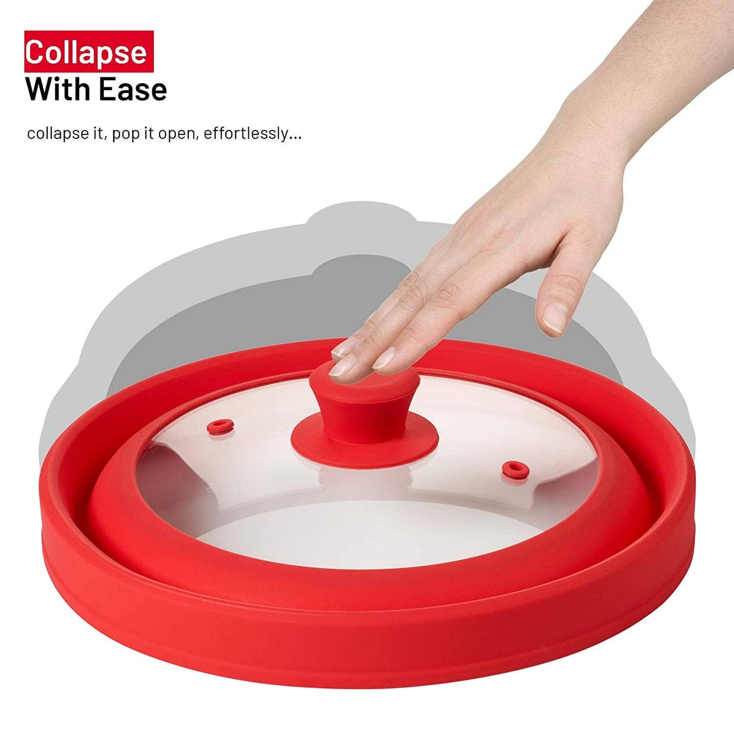 Microwave Glass Plate Cover Lid - Vented and Collapsible Bezrat
