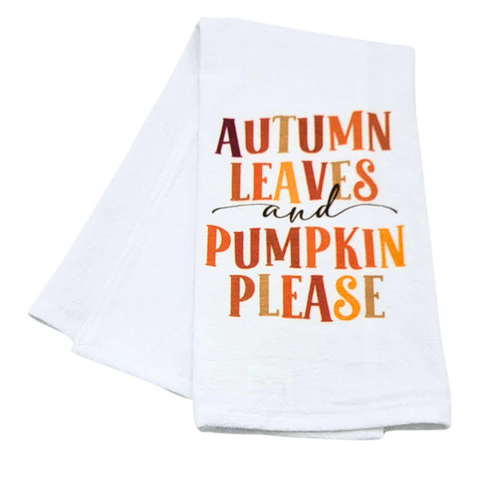 Driftless Studios - Autumn Leaves and Pumpkin Please Fall Tea Towels Driftless Studios