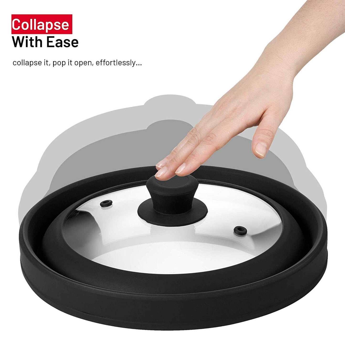 Microwave Glass Plate Cover Lid - Vented and Collapsible Bezrat