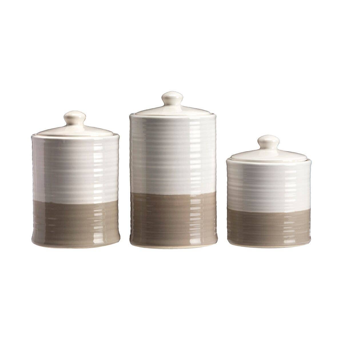 Gray & White Canister Set