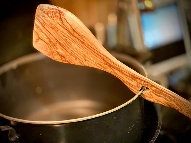 Olive Wood Spatula with Pot Hook Natural OliveWood