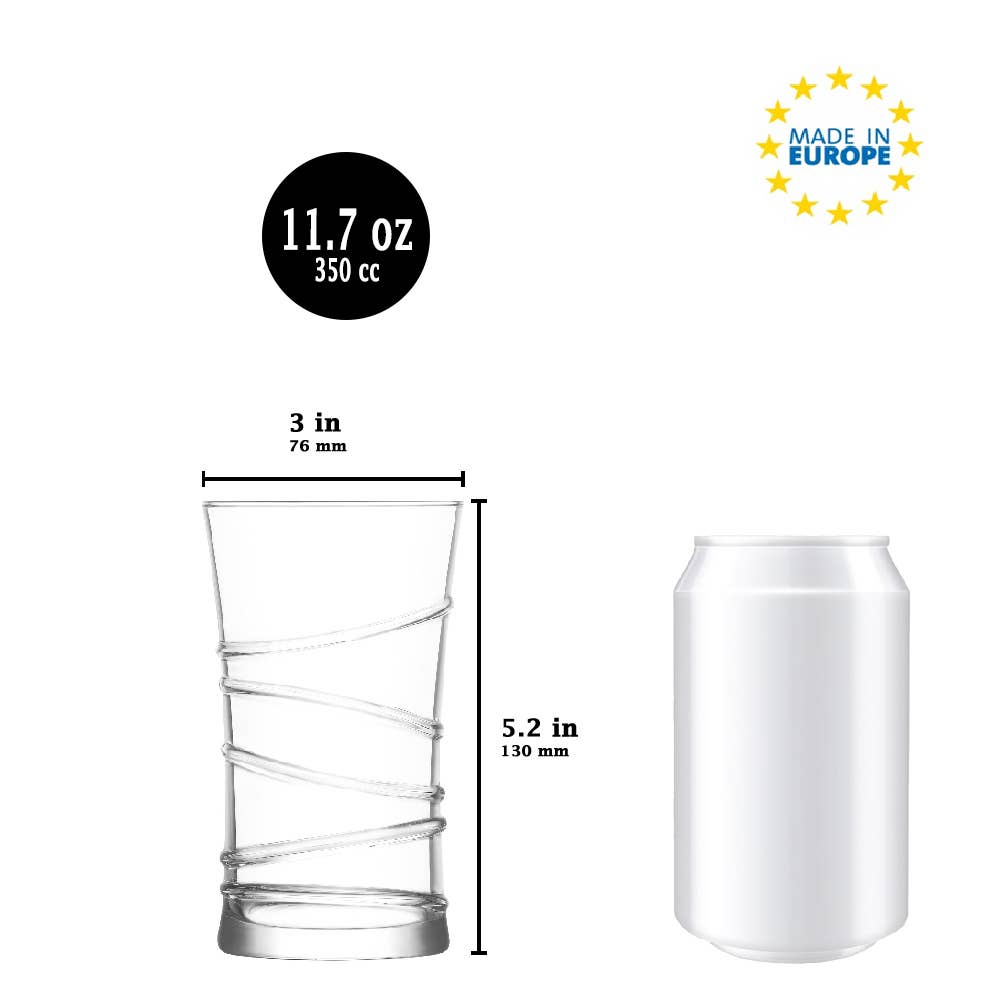 Hakan - Highball Glass Set of 6, Tall Drinking Glasses for Beverages -  Especially Kitchens