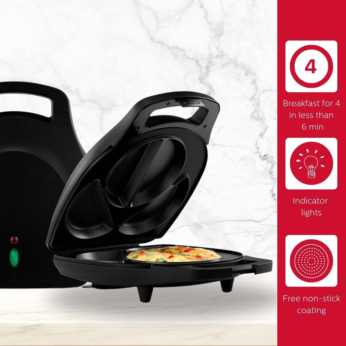 Holstein Housewares - 4-SECTION OMELET MAKER Holstein Housewares
