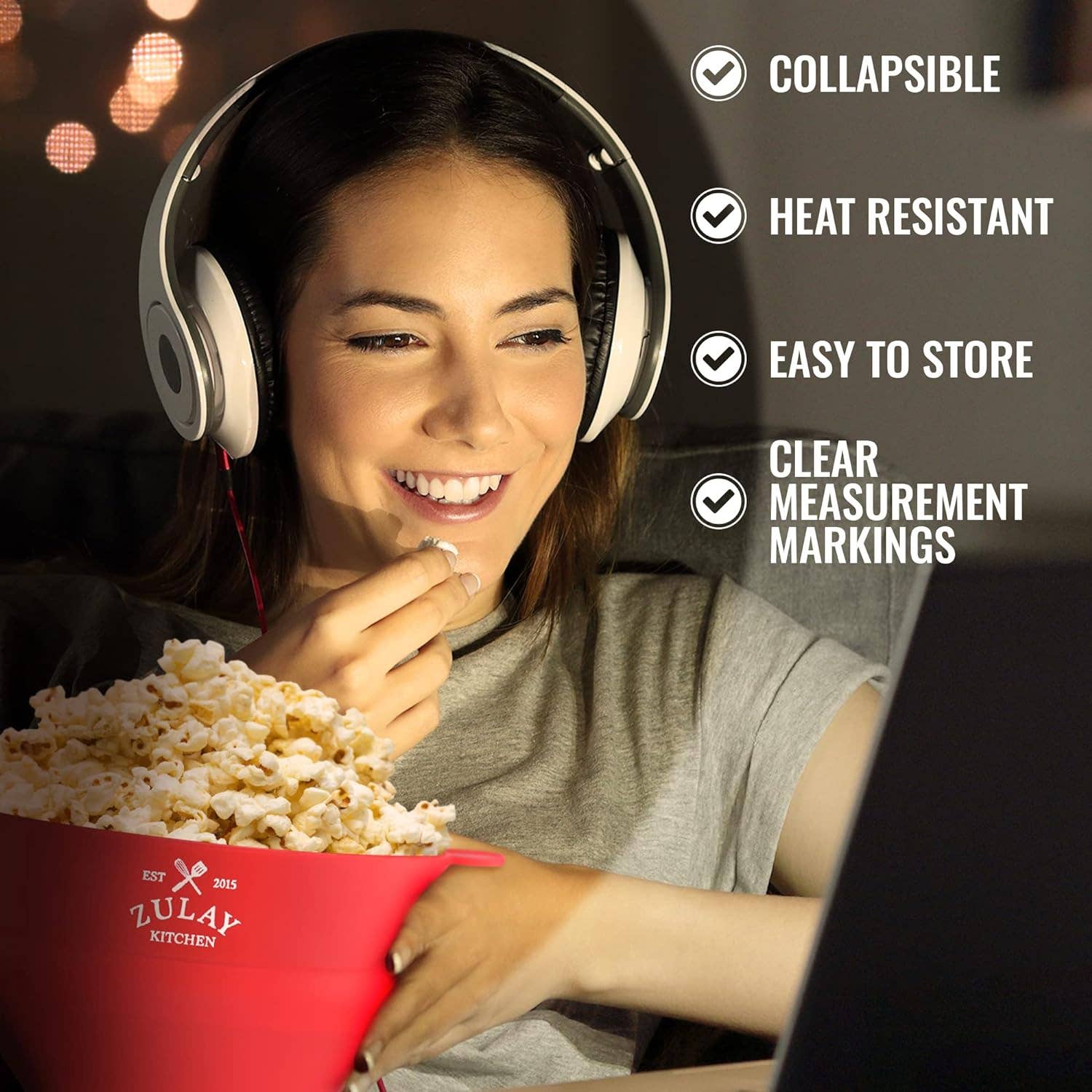 Zulay Kitchen - Microwave Popcorn Popper Collapsible: Aqua Zulay Kitchen