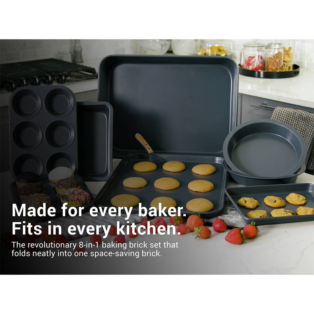 Elbee Home - 8-Piece Nonstick Space Saving Baking Set Elbee Home