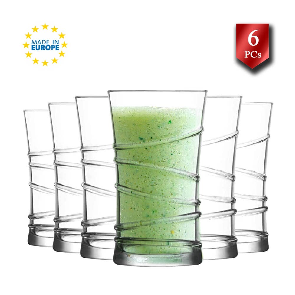Hakan - Highball Glass Set of 6, Tall Drinking Glasses for Beverages -  Especially Kitchens
