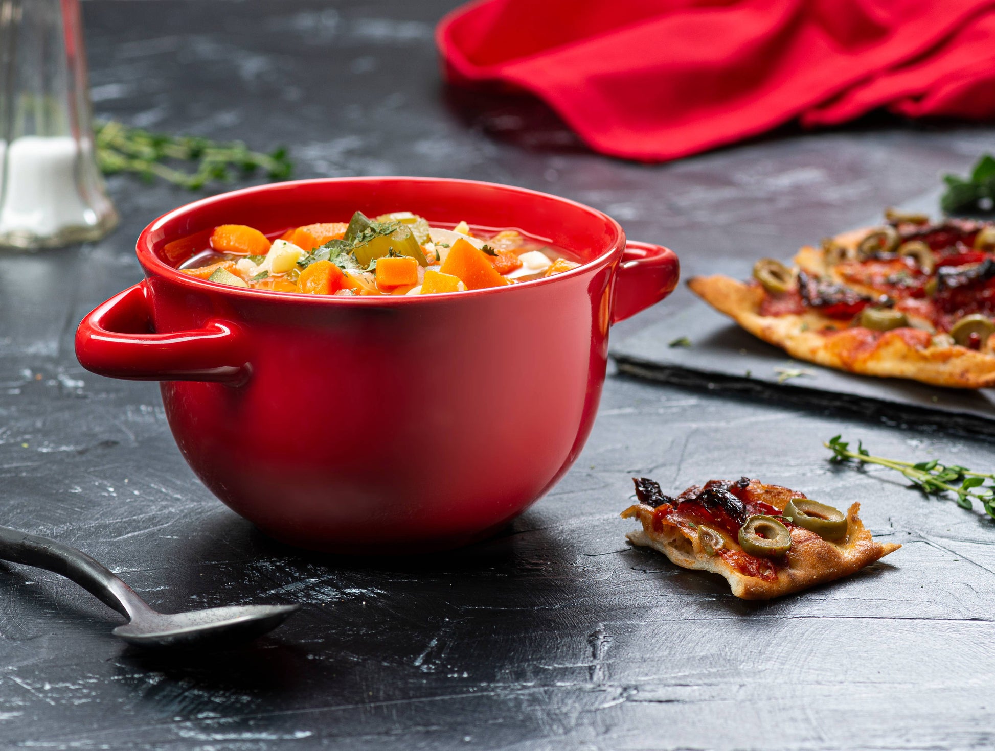 Kook Ceramic Soup Crocks, 18 oz, Set of 4: Cherry Kook