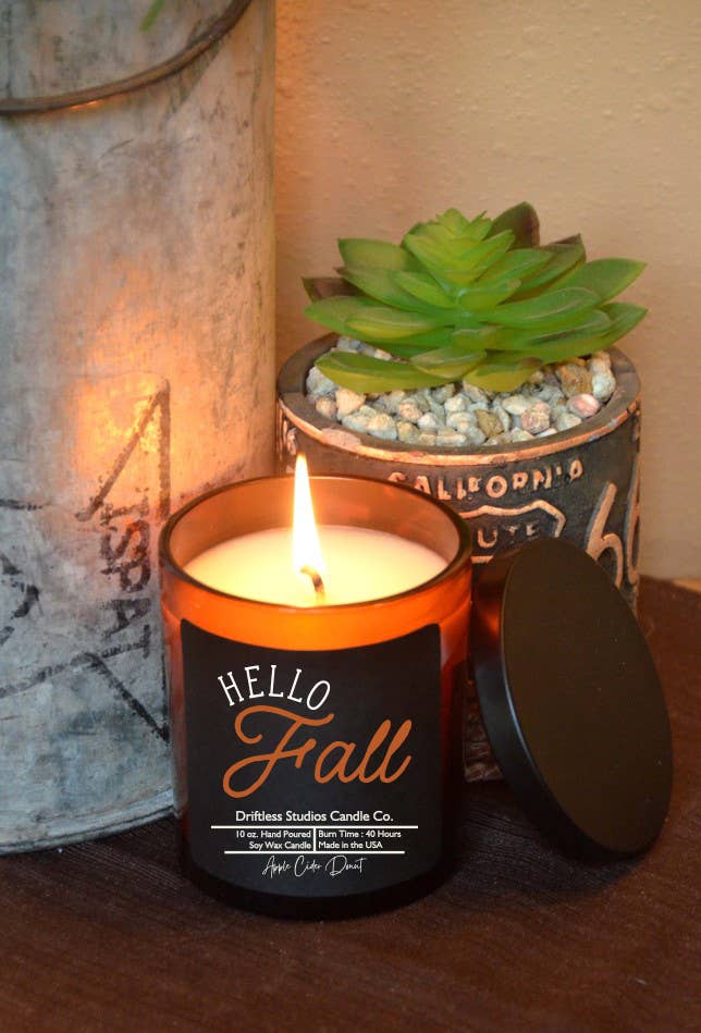 Driftless Studios - Hello Fall Soy Wax Candles - Fall Decor: Frosted Pumpkin Driftless Studios