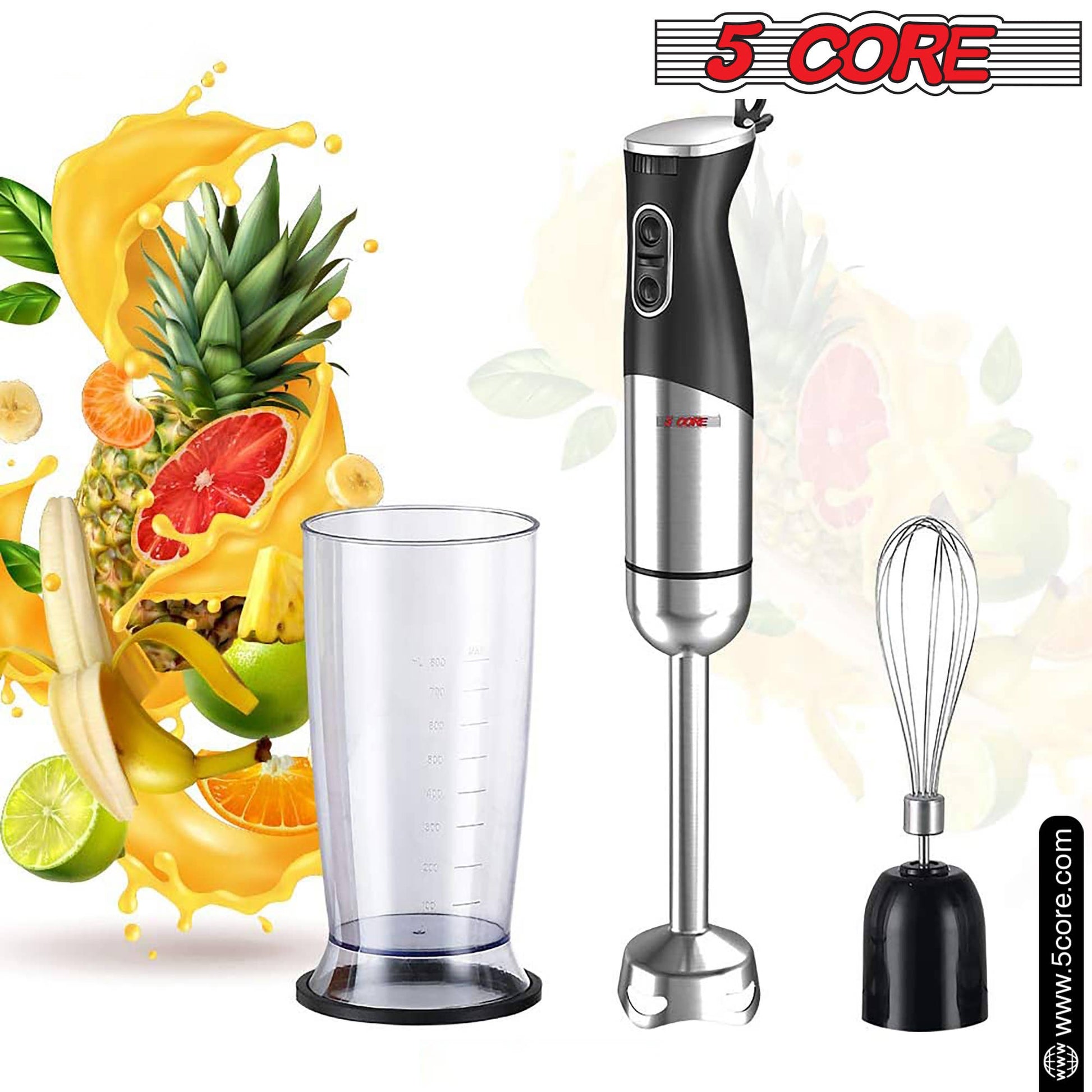 5 Core Inc. - 5 Core Immersion Blender Handheld 500W w 800ml Mixing Beaker 5 Core Inc.