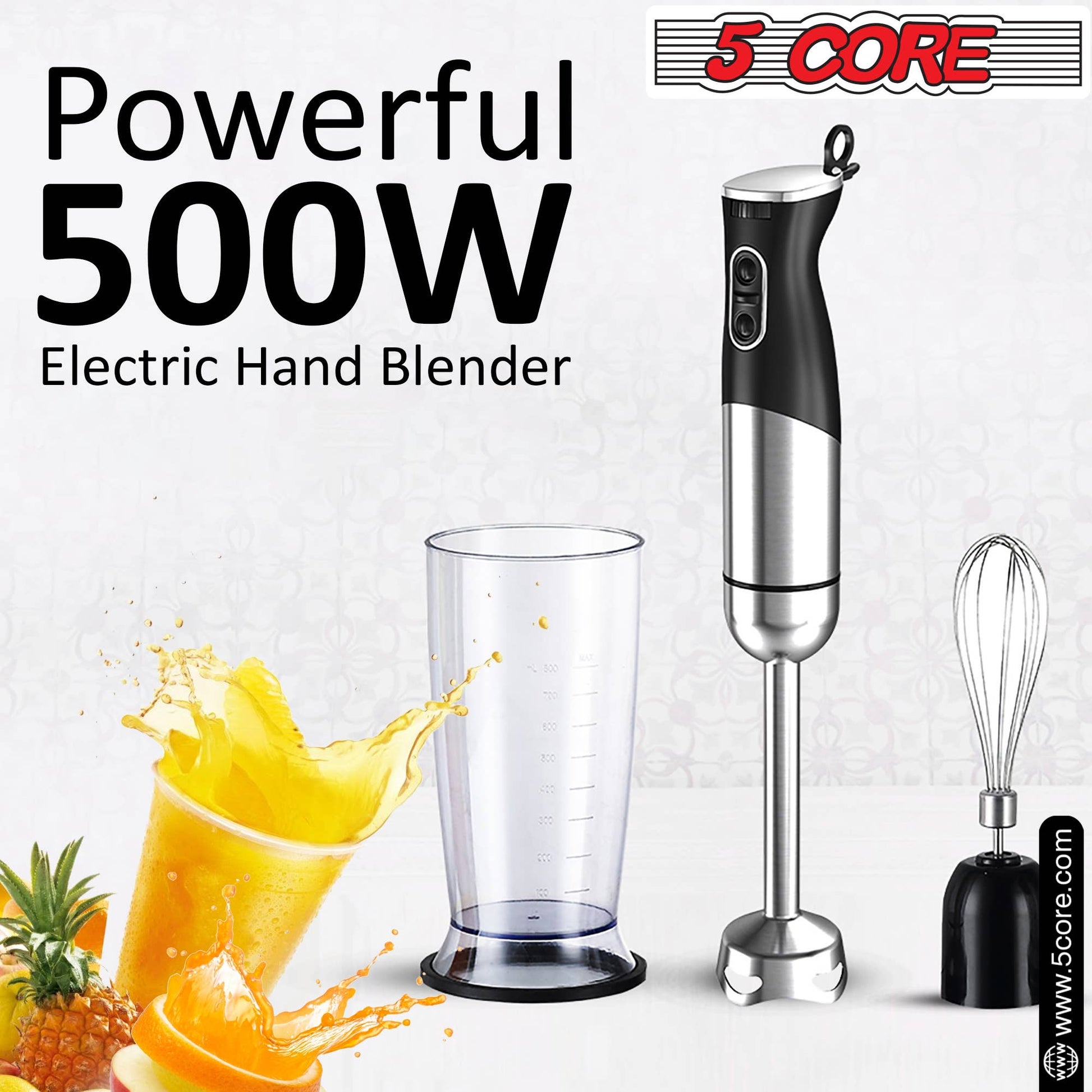 5 Core Inc. - 5 Core Immersion Blender Handheld 500W w 800ml Mixing Beaker 5 Core Inc.