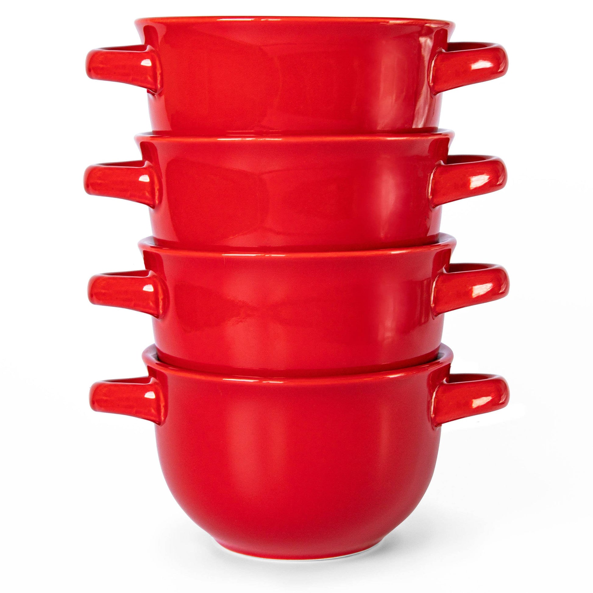 Kook Ceramic Soup Crocks, 18 oz, Set of 4: Cherry Kook