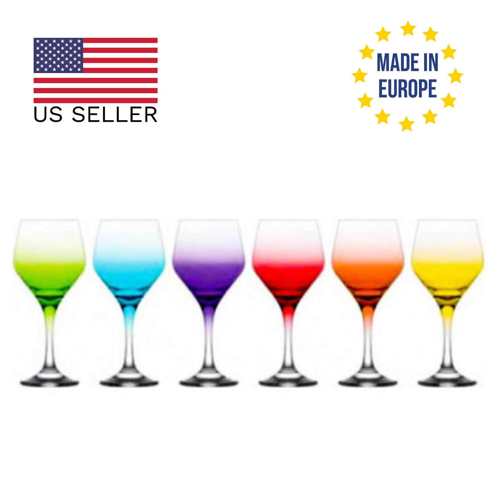 Hakan - LAV Painted Wine Glass Set, 6 Pcs, 11.25 Oz (330 cc) -  Especially Kitchens