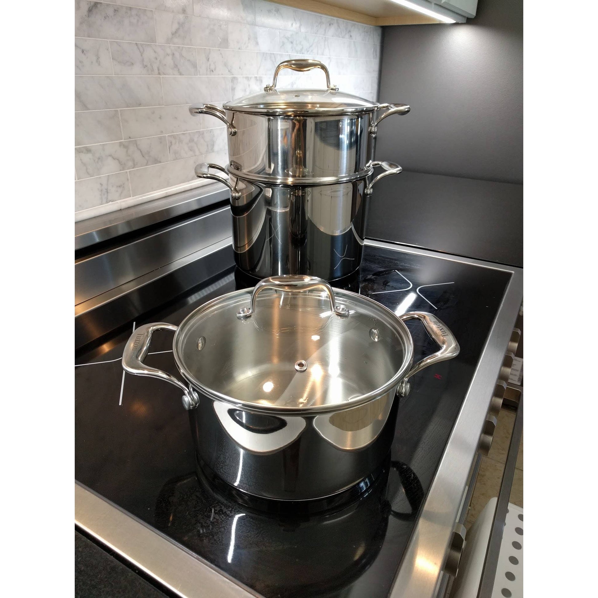 Stainless Steel Ceramic Nonstick Cookware Set, 10-Piece Set: Housewarming Tuxton Home