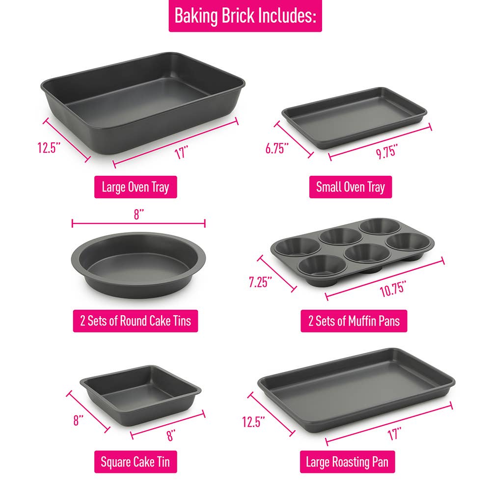 Elbee Home - 8-Piece Nonstick Space Saving Baking Set Elbee Home