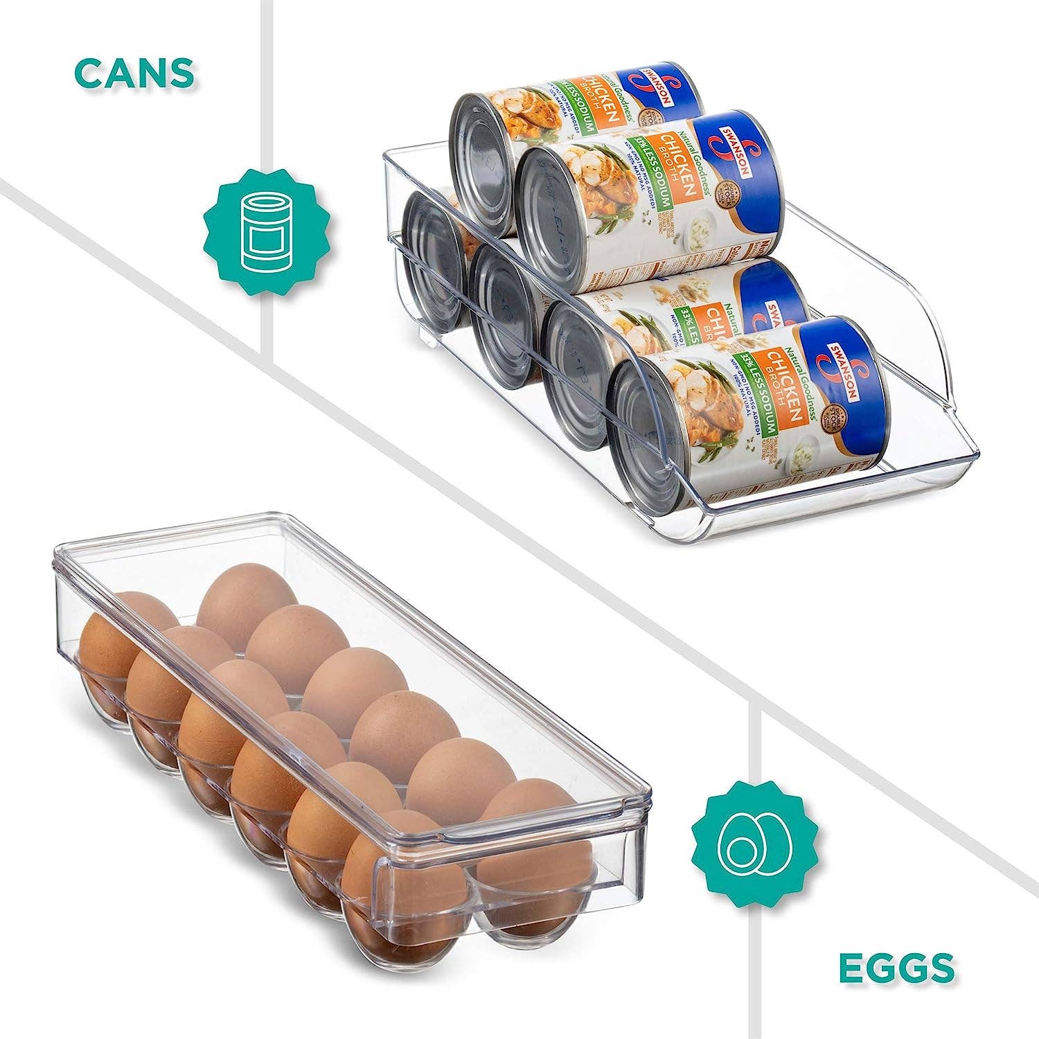 Alpine - Refrigerator Organizer Bins [Set of 6] Egg/Can Storage Alpine