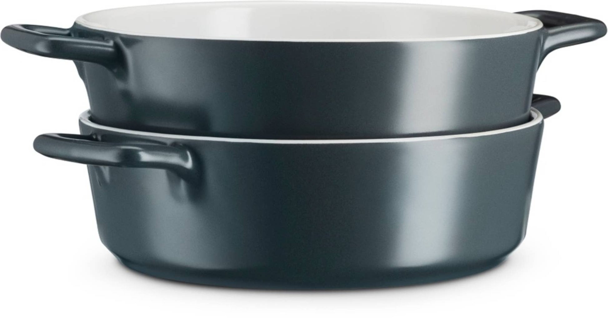 Kook Ceramic Casserole Dishes, 40 oz, Dark Grey, Set of 2 Kook