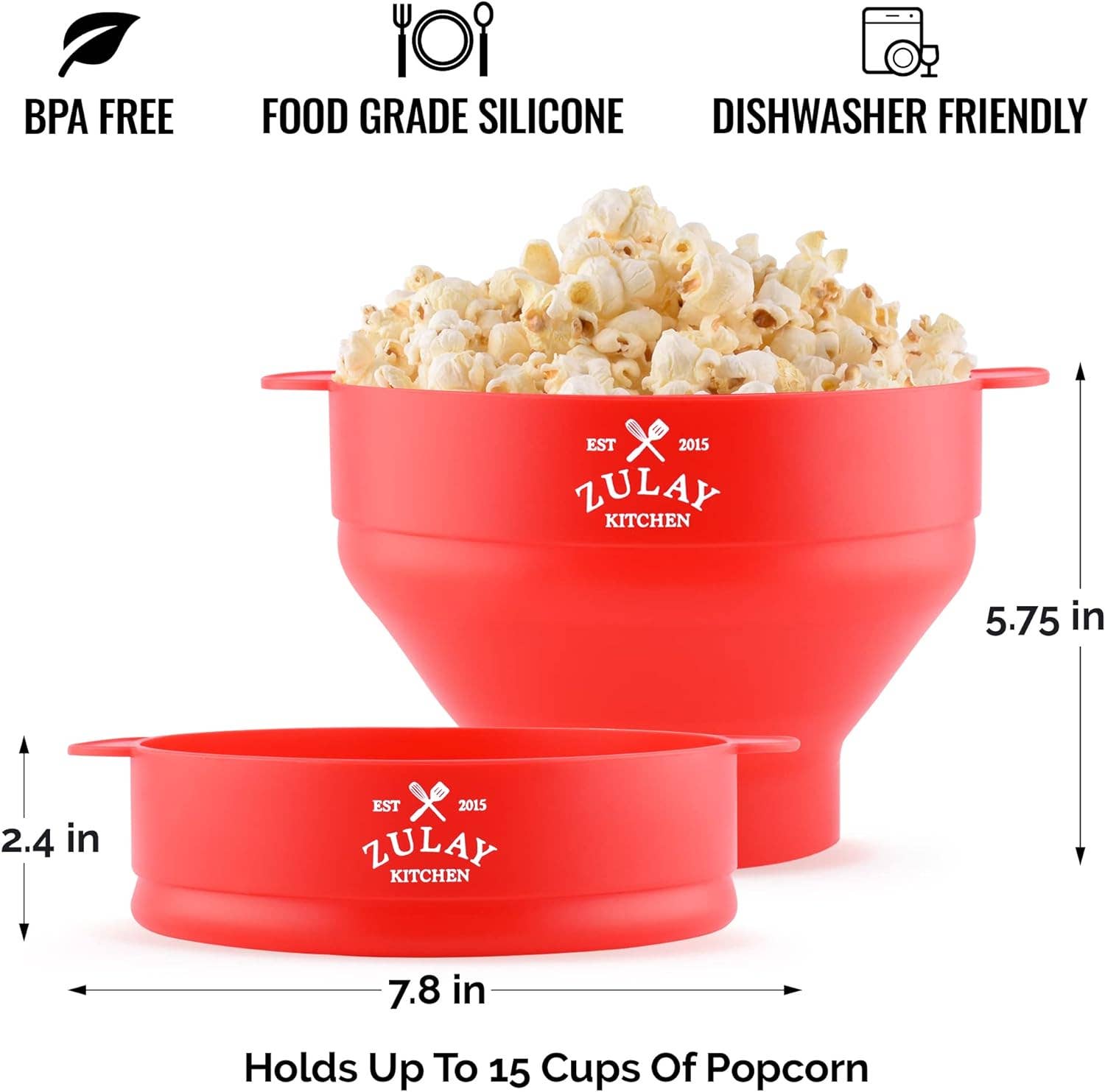 Zulay Kitchen - Microwave Popcorn Popper Collapsible: Aqua Zulay Kitchen