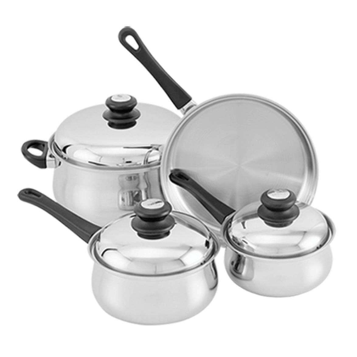Stainless Steel Cookware Set, 7-Piece Set: Mercury 200F Tuxton Home