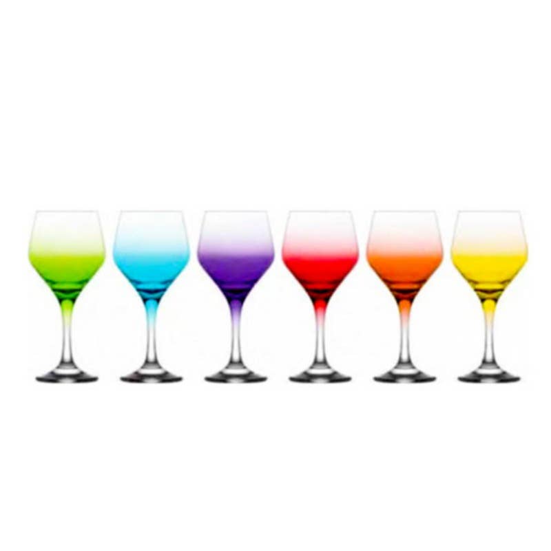Hakan - LAV Painted Wine Glass Set, 6 Pcs, 11.25 Oz (330 cc) -  Especially Kitchens